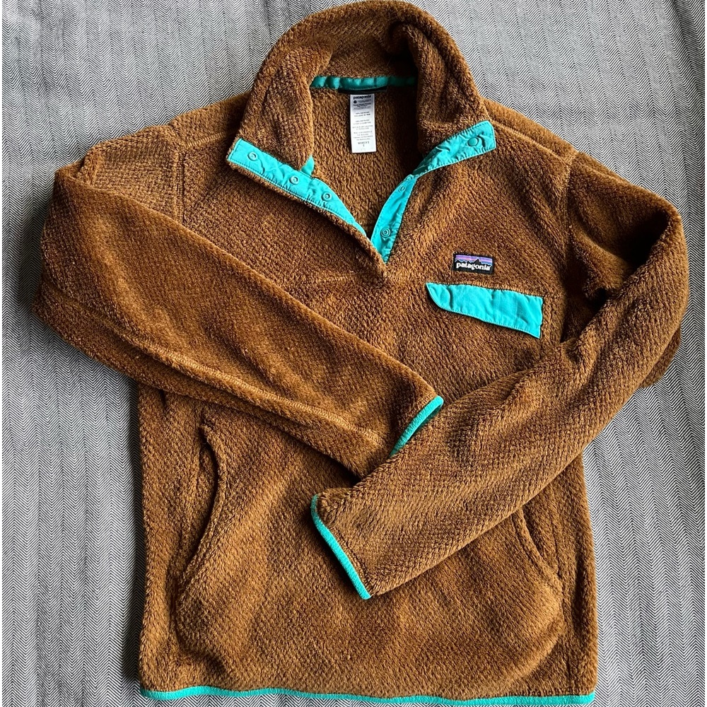 Patagonia Re Tool Brown Snap Fleece Small